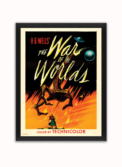 The War of the Worlds 1953 Film Movie Poster Vintage Poster Wall Art Print 30x40cm Black Frame