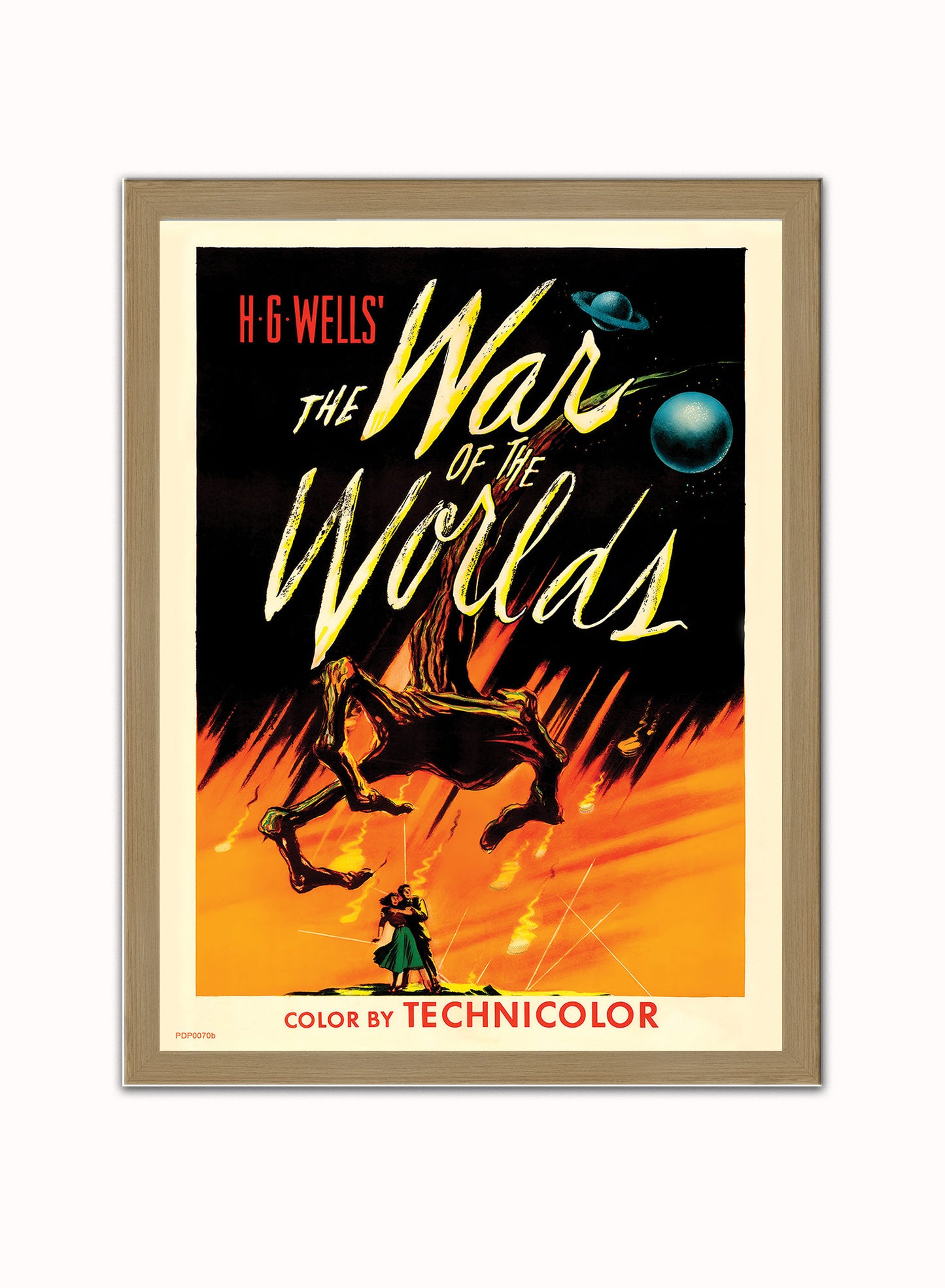 The War of the Worlds 1953 Film Movie Poster Vintage Poster Wall Art Print 30x40cm Light Wood