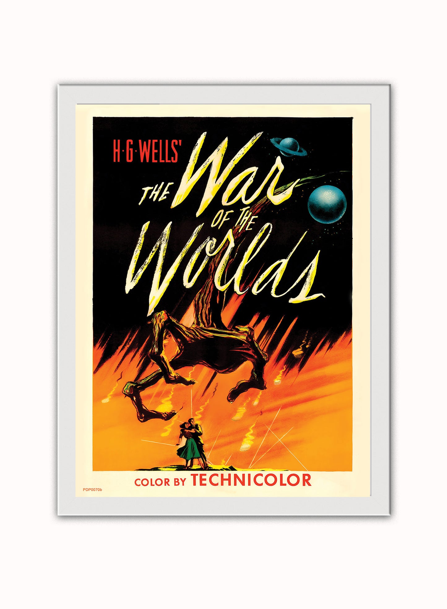 The War of the Worlds 1953 Film Movie Poster Vintage Poster Wall Art Print 30x40cm White Frame