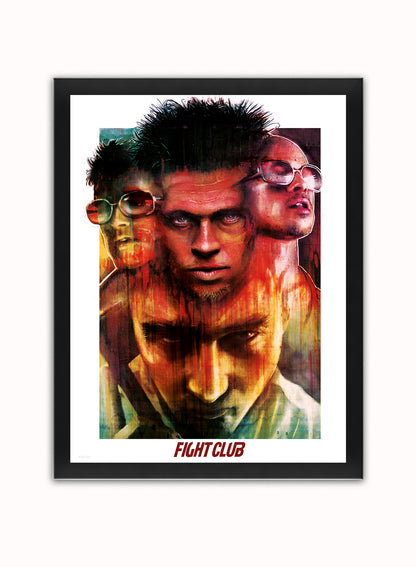 Fight Club Poster Art Print Vintage Poster Wall Art Print 30x40cm Black Frame
