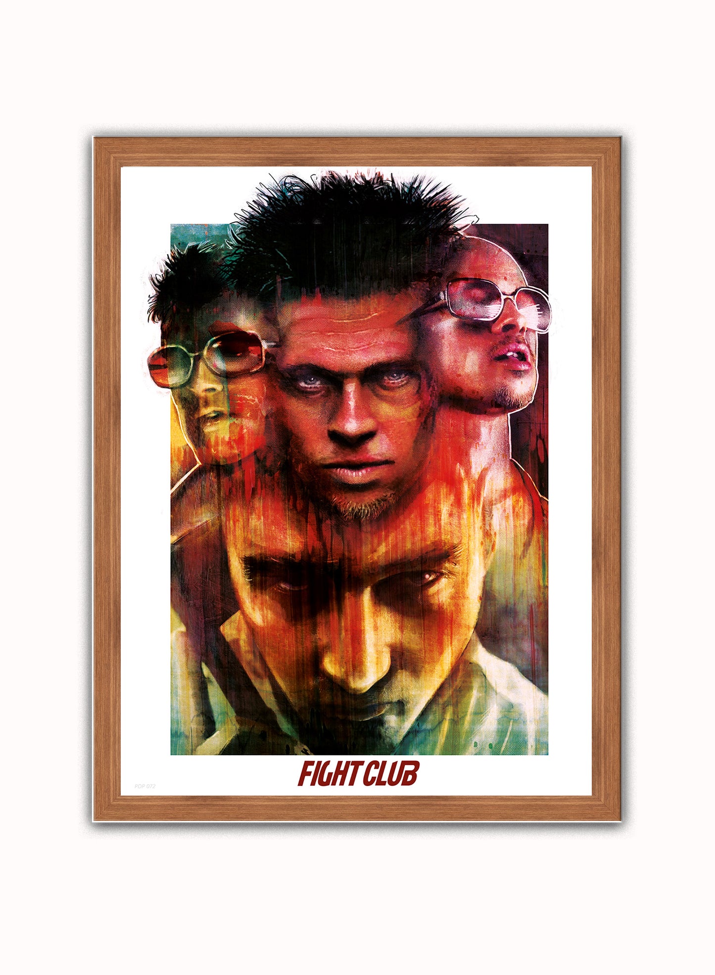 Fight Club Poster Art Print Vintage Poster Wall Art Print 30x40cm Dark Wood