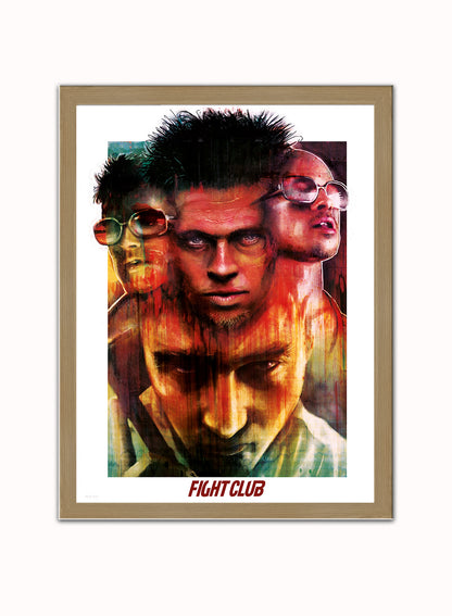 Fight Club Poster Art Print Vintage Poster Wall Art Print 30x40cm Light Wood