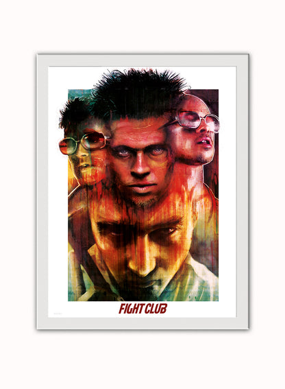 Fight Club Poster Art Print Vintage Poster Wall Art Print 30x40cm White Frame