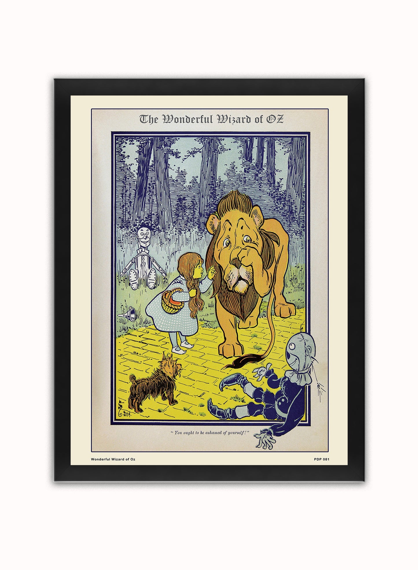 Wonderful Wizard of Oz book cover Vintage Poster Wall Art Print 30x40cm Black Frame