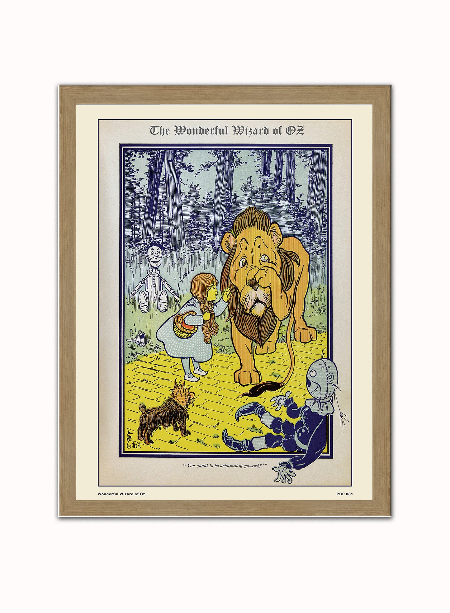 Wonderful Wizard of Oz book cover Vintage Poster Wall Art Print 30x40cm Light Wood