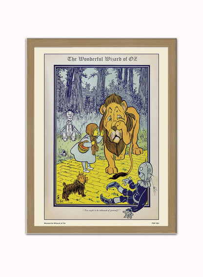 Wonderful Wizard of Oz book cover Vintage Poster Wall Art Print 30x40cm Light Wood