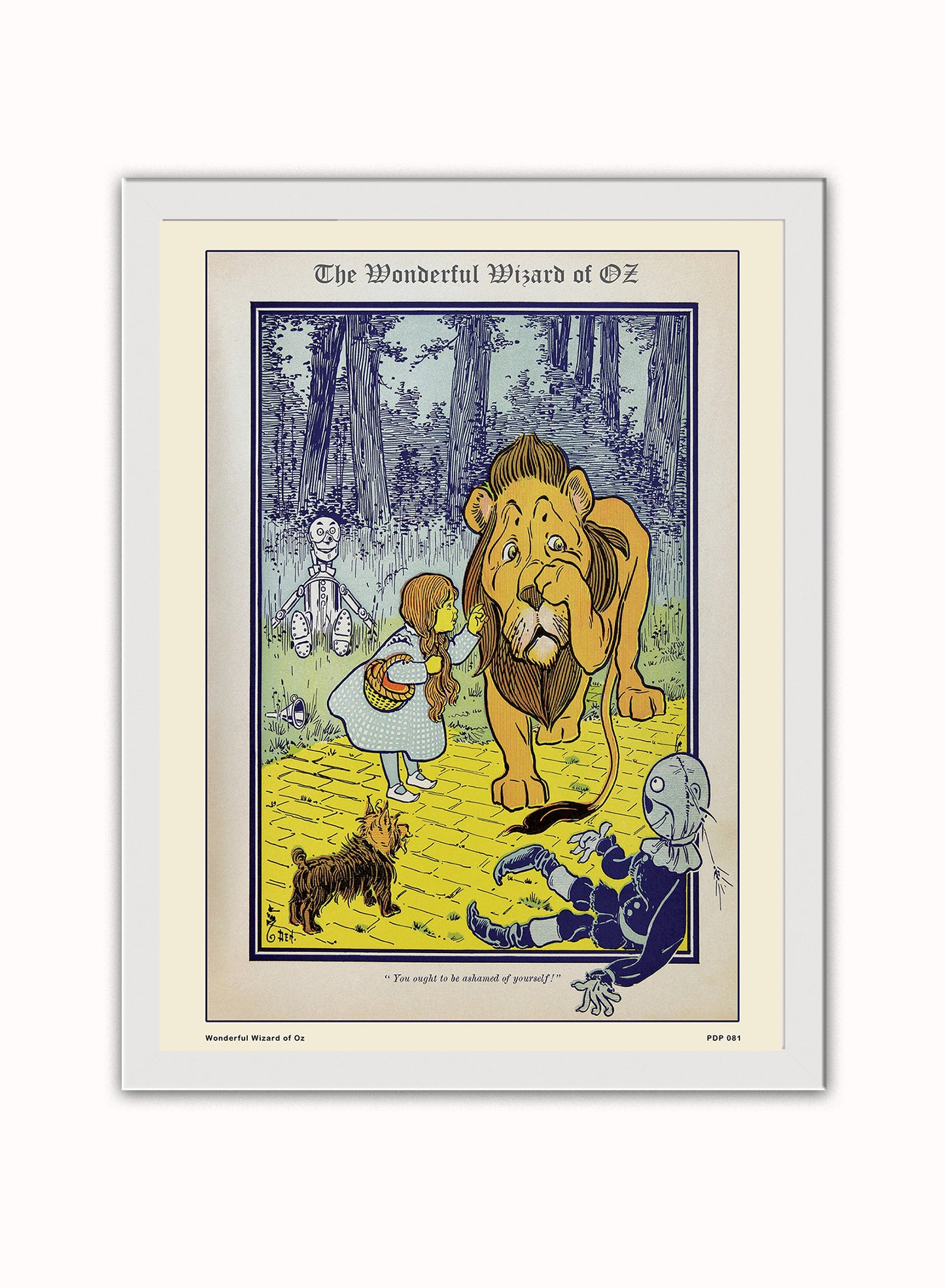 Wonderful Wizard of Oz book cover Vintage Poster Wall Art Print 30x40cm White Frame