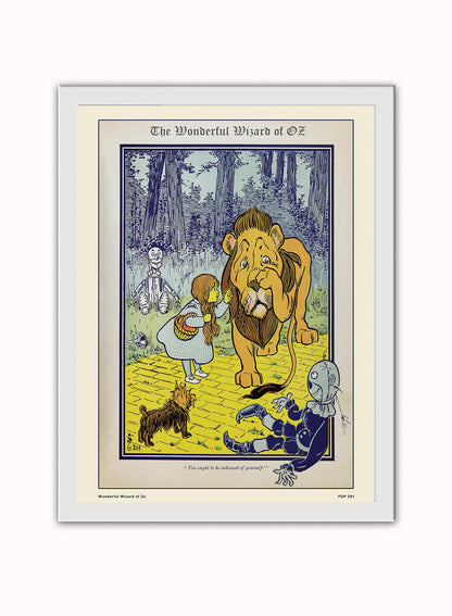 Wonderful Wizard of Oz book cover Vintage Poster Wall Art Print 30x40cm White Frame