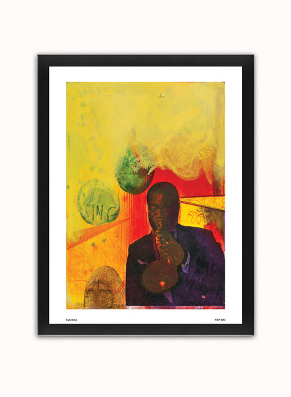 Louis Armstrong "Satchmo" Vintage Poster Wall Art Print 30x40cm Black Frame