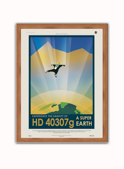 HD40307g Super Earth Nasa Space exploration Vintage Poster Wall Art Print 30x40cm Dark Wood