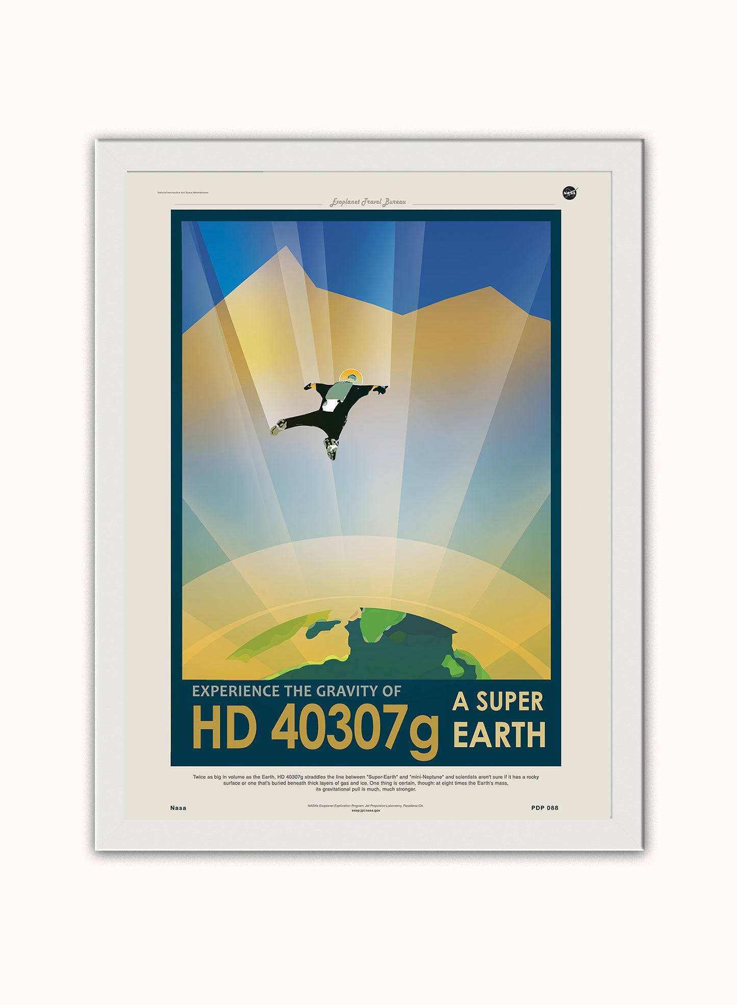 HD40307g Super Earth Nasa Space exploration Vintage Poster Wall Art Print 30x40cm White Frame