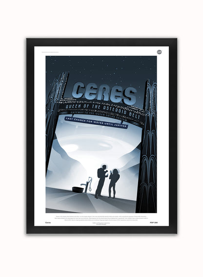 Ceres Nasa Space exploration Vintage Poster Wall Art Print 30x40cm Black Frame