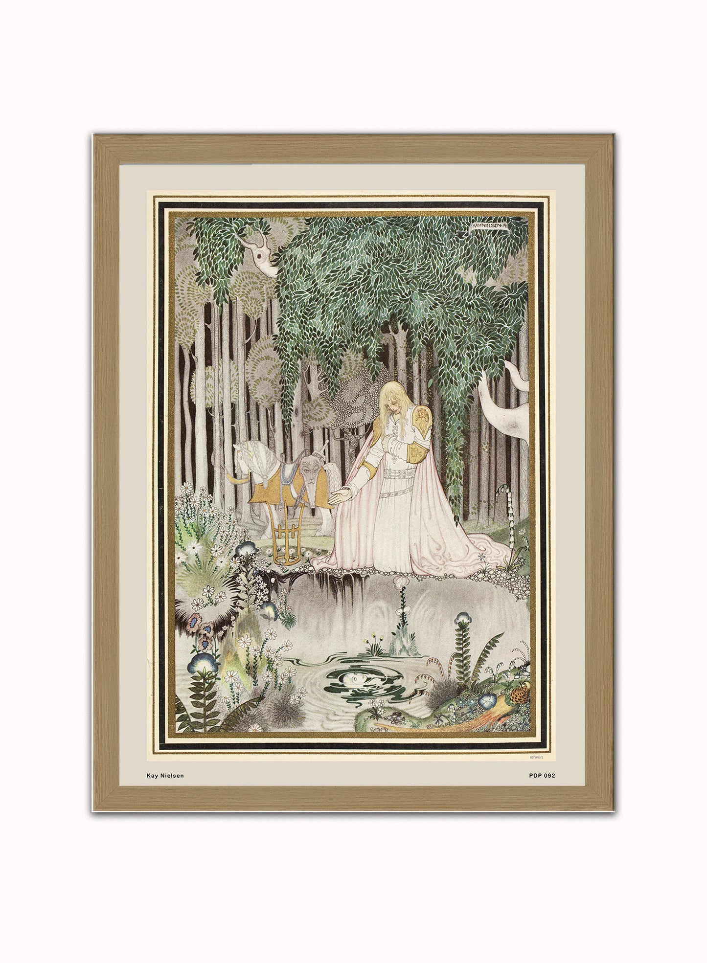 Kay Nielsen The Lassie and the Godmother Vintage Poster Wall Art Print 30x40cm Light Wood