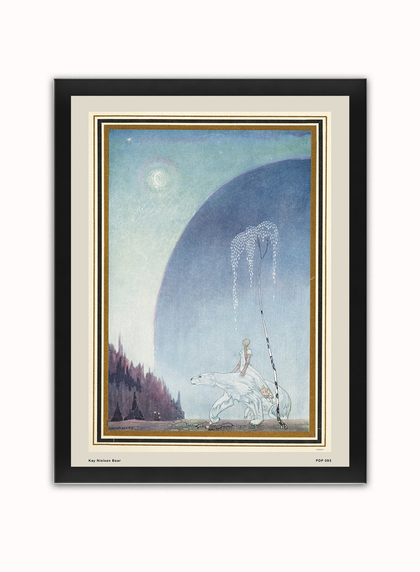 Kay Nielsen East of the Sun West of the moon Fairytale Bear Vintage Poster Wall Art Print 30x40cm Black Frame