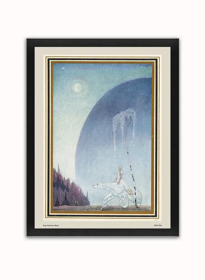 Kay Nielsen East of the Sun West of the moon Fairytale Bear Vintage Poster Wall Art Print 30x40cm Black Frame