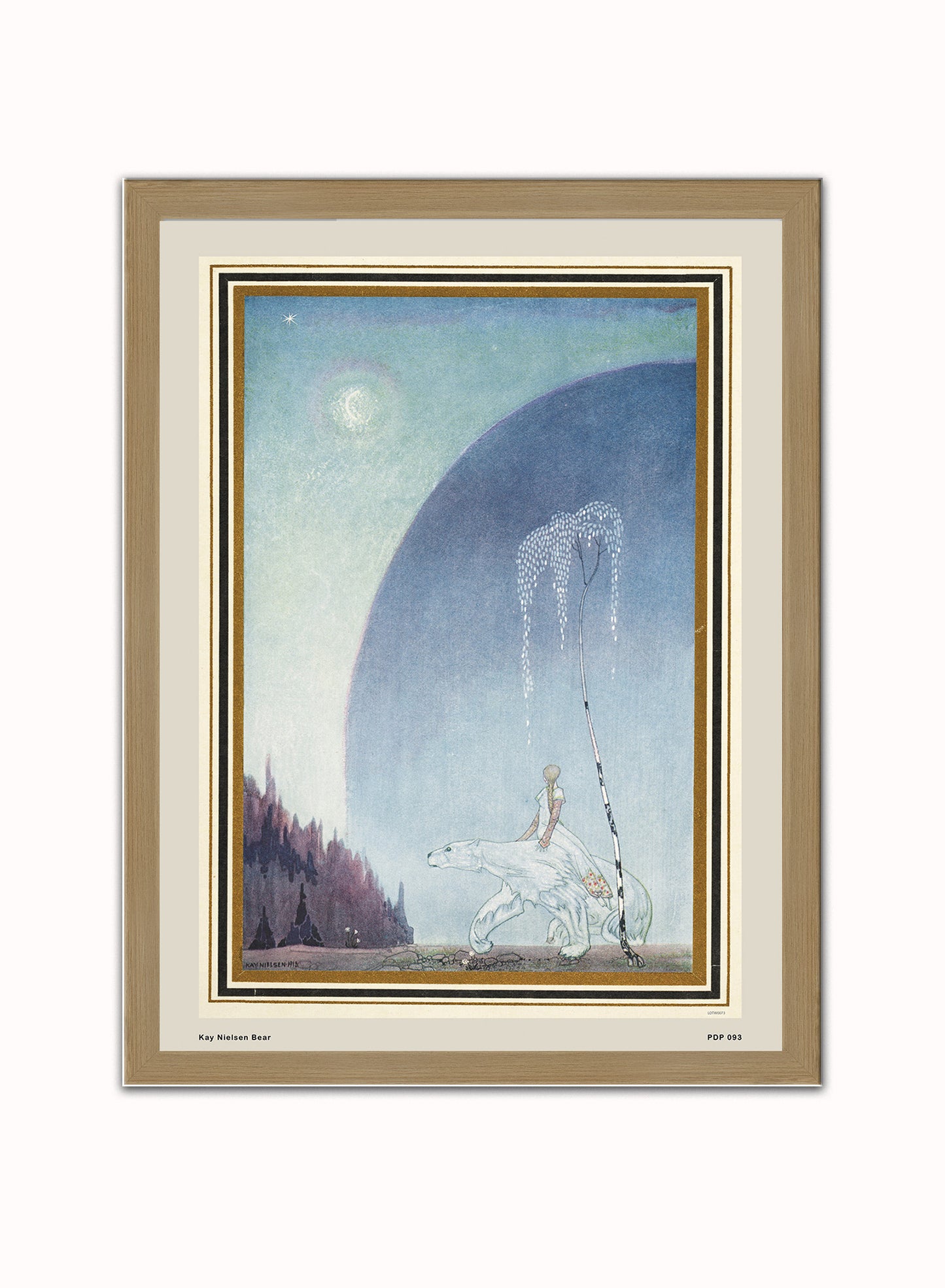 Kay Nielsen East of the Sun West of the moon Fairytale Bear Vintage Poster Wall Art Print 30x40cm Light Wood