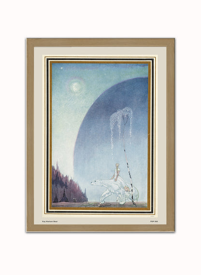 Kay Nielsen East of the Sun West of the moon Fairytale Bear Vintage Poster Wall Art Print 30x40cm Light Wood