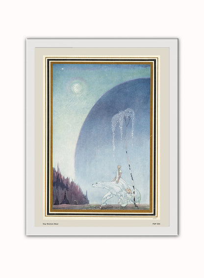 Kay Nielsen East of the Sun West of the moon Fairytale Bear Vintage Poster Wall Art Print 30x40cm White Frame