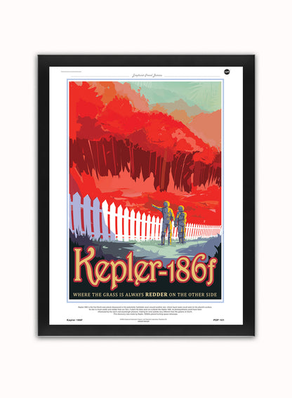 Kepler 186F Nasa Space exploration Vintage Poster Wall Art Print 30x40cm Black Frame