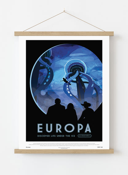 Europa Nasa Space exploration Vintage Poster Wall Art Print 30x40cm Hanger