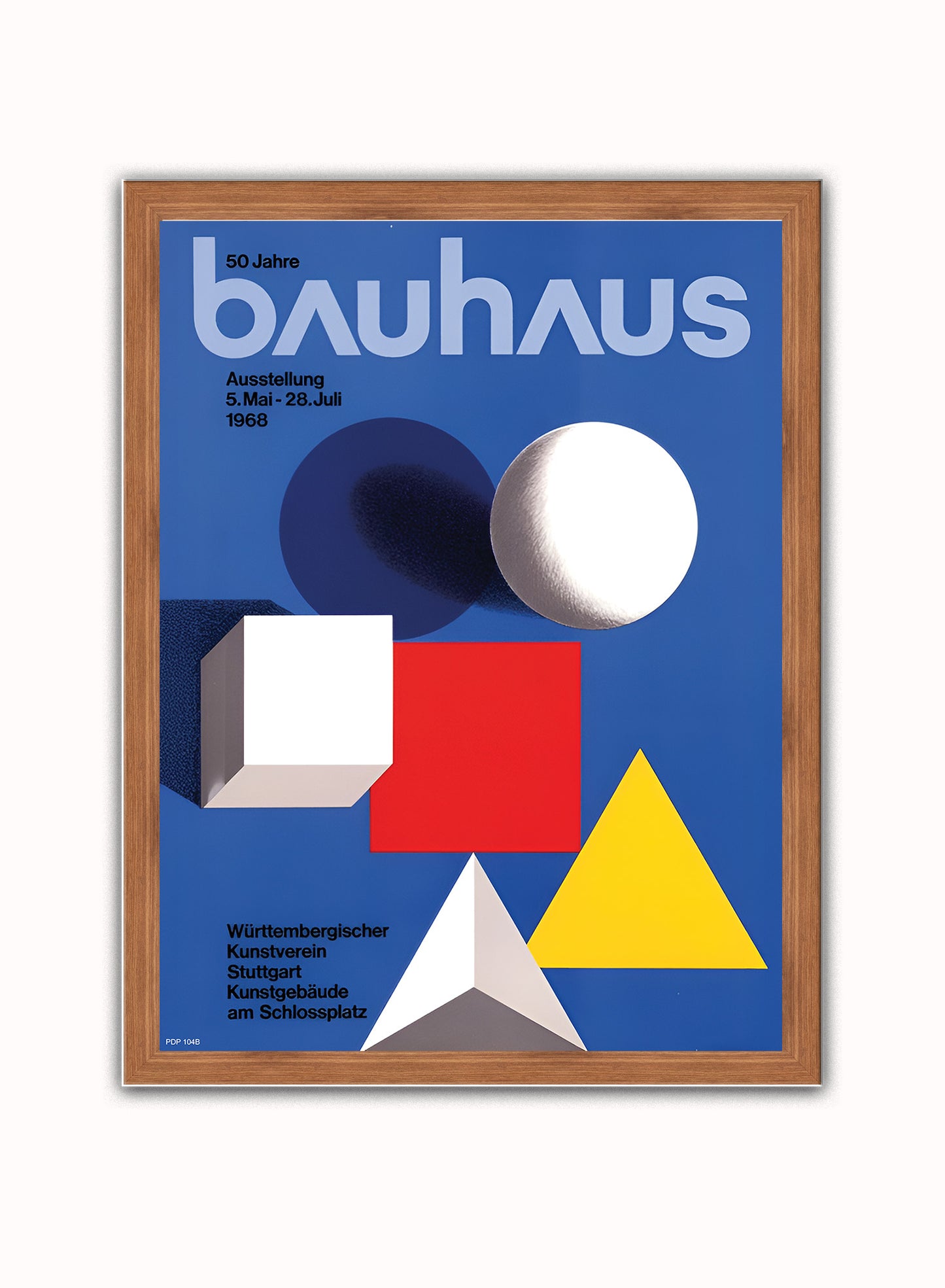 Bauhaus Poster By Herbert Bayer 1968  Poster Vintage Print – Herbert Bayer Bauhaus Wall Art 30x40cm Dark Wood