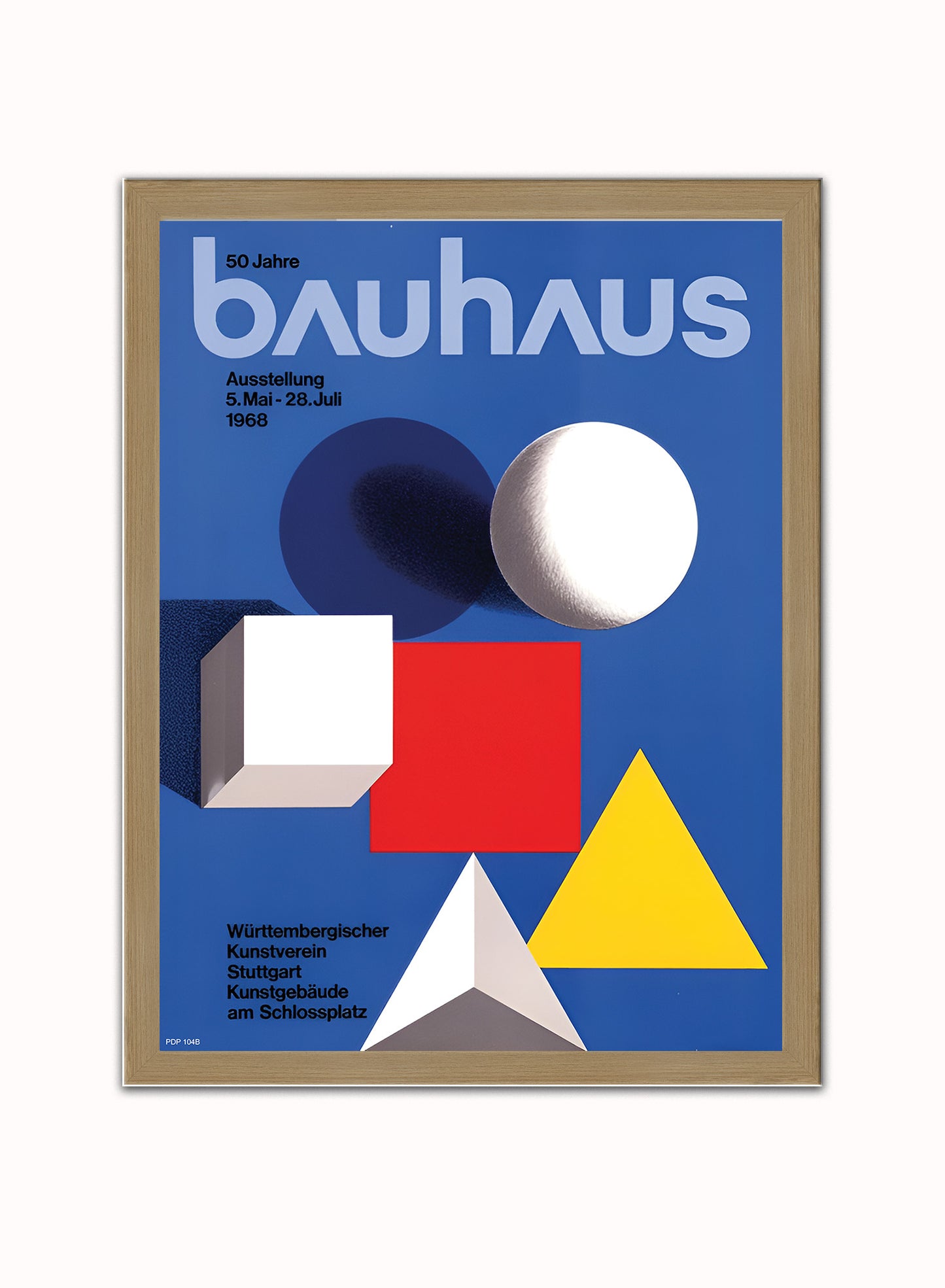 Bauhaus Poster By Herbert Bayer 1968  Poster Vintage Print – Herbert Bayer Bauhaus Wall Art 30x40cm Light Wood