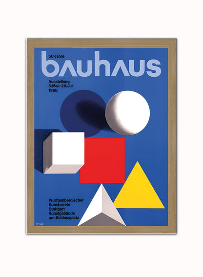 Bauhaus Poster By Herbert Bayer 1968  Poster Vintage Print – Herbert Bayer Bauhaus Wall Art 30x40cm Light Wood