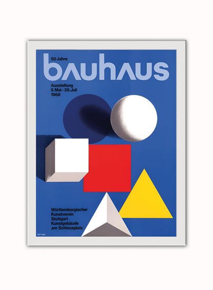 Bauhaus Poster By Herbert Bayer 1968  Poster Vintage Print – Herbert Bayer Bauhaus Wall Art 30x40cm White Frame