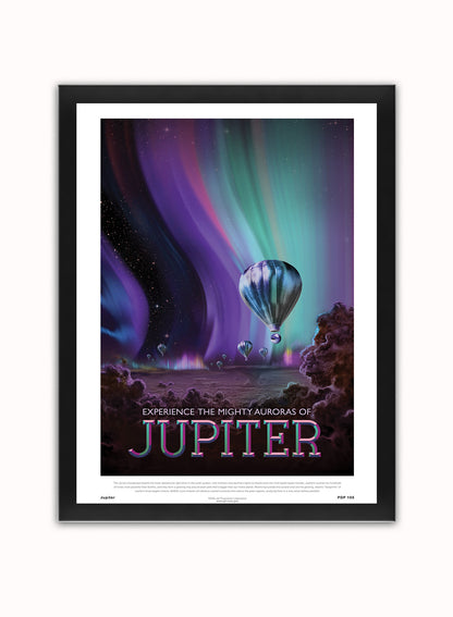 Jupiter Nasa Space exploration Vintage Poster Wall Art Print 30x40cm Black Frame