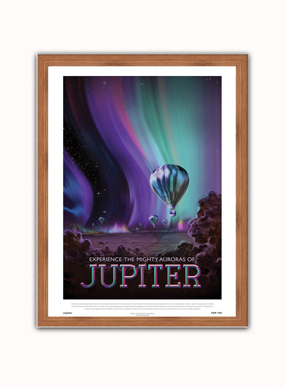 Jupiter Nasa Space exploration Vintage Poster Wall Art Print 30x40cm Dark Wood