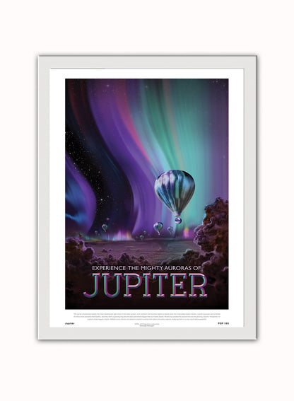 Jupiter Nasa Space exploration Vintage Poster Wall Art Print 30x40cm White Frame