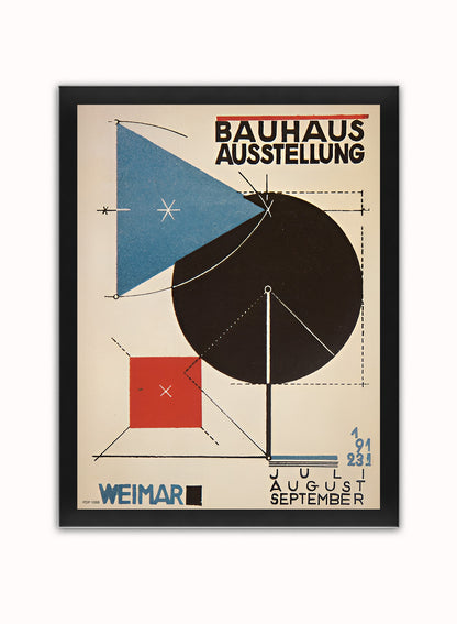 Bauhaus Exhibition Poster 1923 by Joost Schmidt Vintage Poster Print – Joost Schmidt  Vintage Poster Bauhaus Wall Art 30x40cm Black Frame