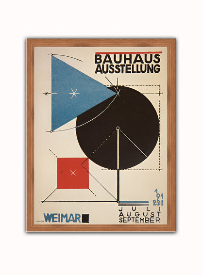 Bauhaus Exhibition Poster 1923 by Joost Schmidt Vintage Poster Print – Joost Schmidt  Vintage Poster Bauhaus Wall Art 30x40cm Dark Wood