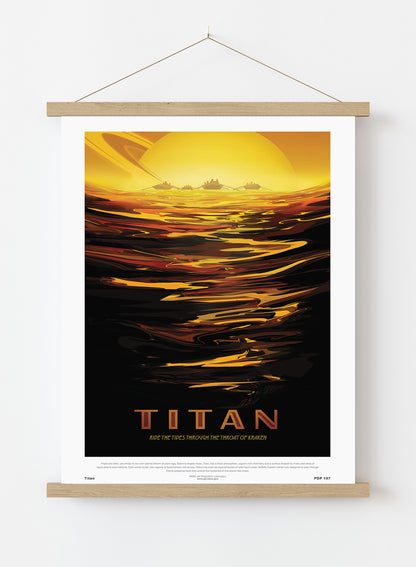 Titan Nasa Space exploration Vintage Poster Wall Art Print 30x40cm Hanger