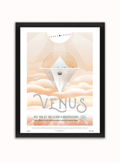 Venus Nasa Space exploration Vintage Poster Wall Art Print 30x40cm Black Frame