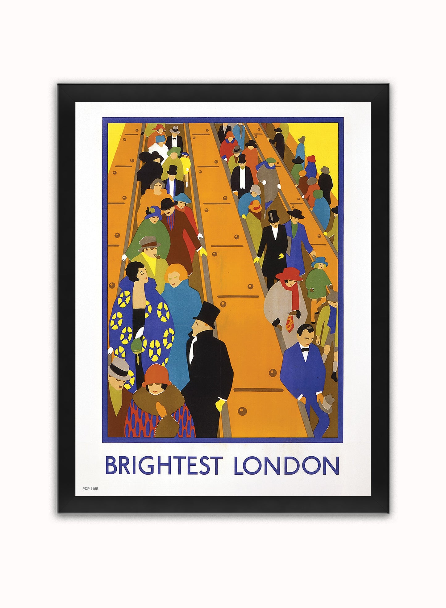 Brightest London,Vintage Travel Poster by Horace Taylor Print – Horace Taylor Vintage Poster Wall Art 30x40cm Black Frame