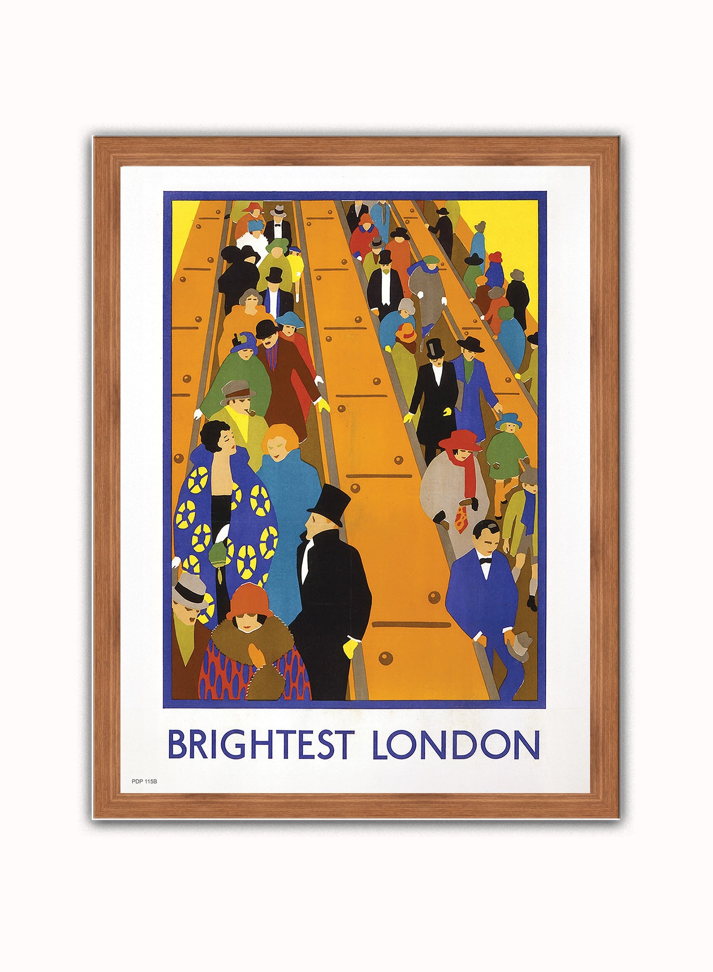 Brightest London,Vintage Travel Poster by Horace Taylor Print – Horace Taylor Vintage Poster Wall Art 30x40cm Dark Wood