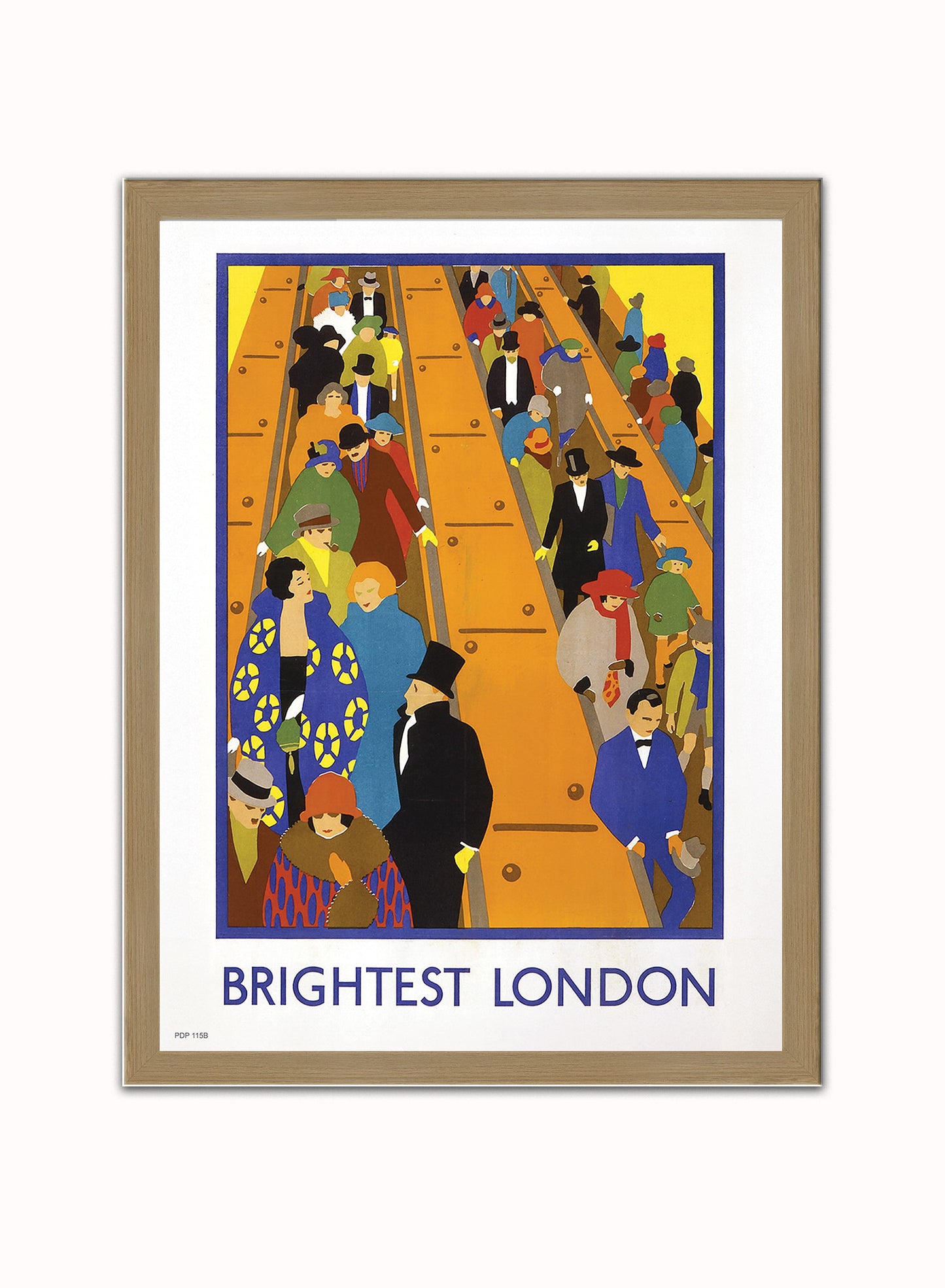 Brightest London,Vintage Travel Poster by Horace Taylor Print – Horace Taylor Vintage Poster Wall Art 30x40cm Light Wood
