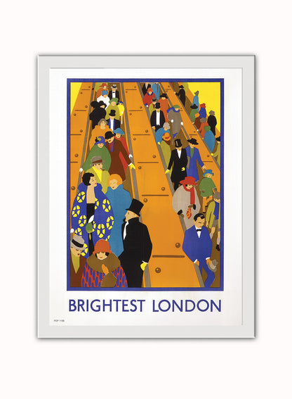 Brightest London,Vintage Travel Poster by Horace Taylor Print – Horace Taylor Vintage Poster Wall Art 30x40cm White Frame
