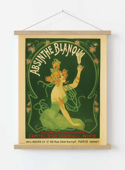 Absinthe Blanqui,Vinatge Poster by Nover Print – Nover Vintage Poster Wall Art 30x40cm Hanger