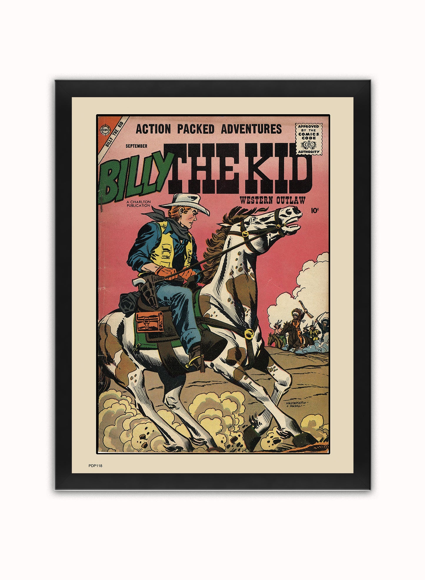 Billy The Kid Comic Poster Art Print Vintage Poster Wall Art Print 30x40cm Black Frame