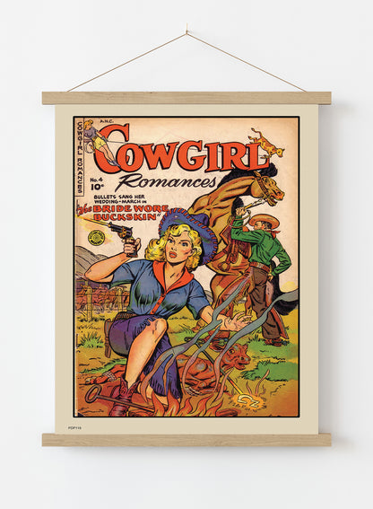 Cowgirl Romances No4 Comic Poster Art Print Vintage Poster Wall Art Print 30x40cm Hanger