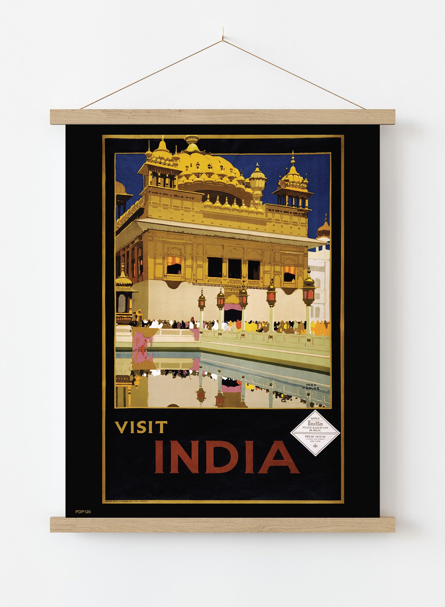 Visit India Tourisum Vintage Poster Wall Art Print 30x40cm Hanger
