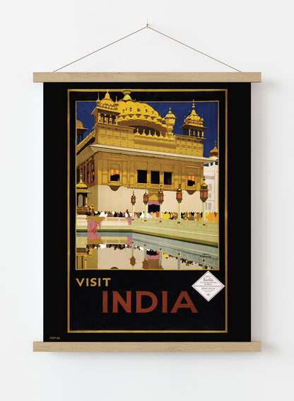 Visit India Tourisum Vintage Poster Wall Art Print 30x40cm Hanger