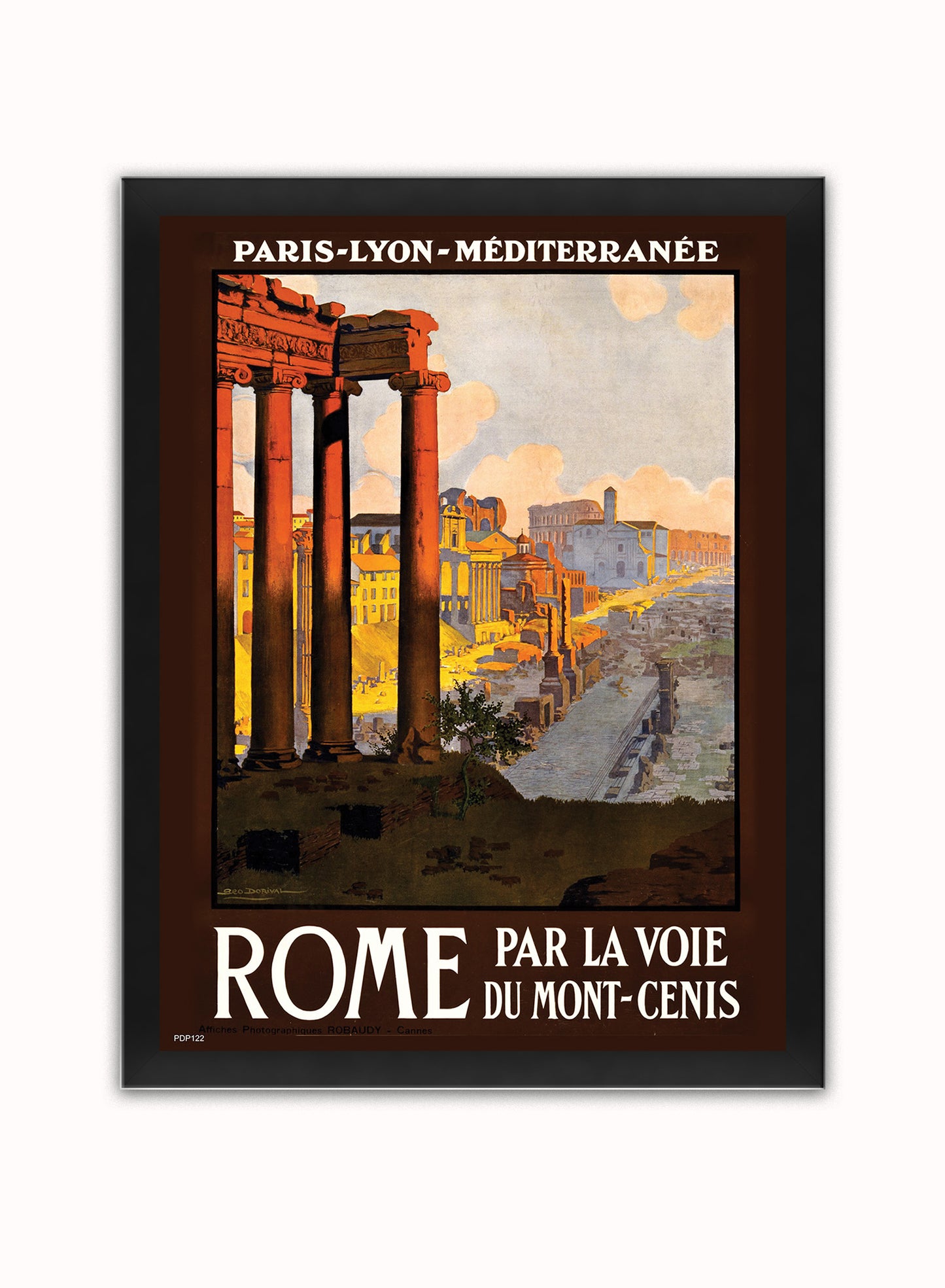 Visit Rome Tourisum Vintage Poster Wall Art Print 30x40cm Black Frame