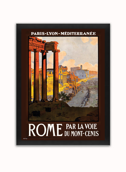 Visit Rome Tourisum Vintage Poster Wall Art Print 30x40cm Black Frame