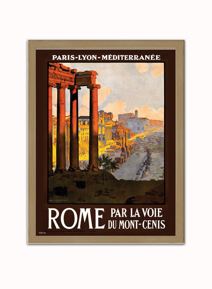 Visit Rome Tourisum Vintage Poster Wall Art Print 30x40cm Light Wood
