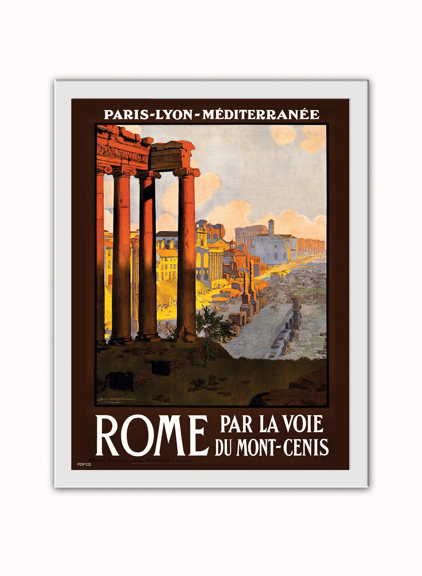 Visit Rome Tourisum Vintage Poster Wall Art Print 30x40cm White Frame