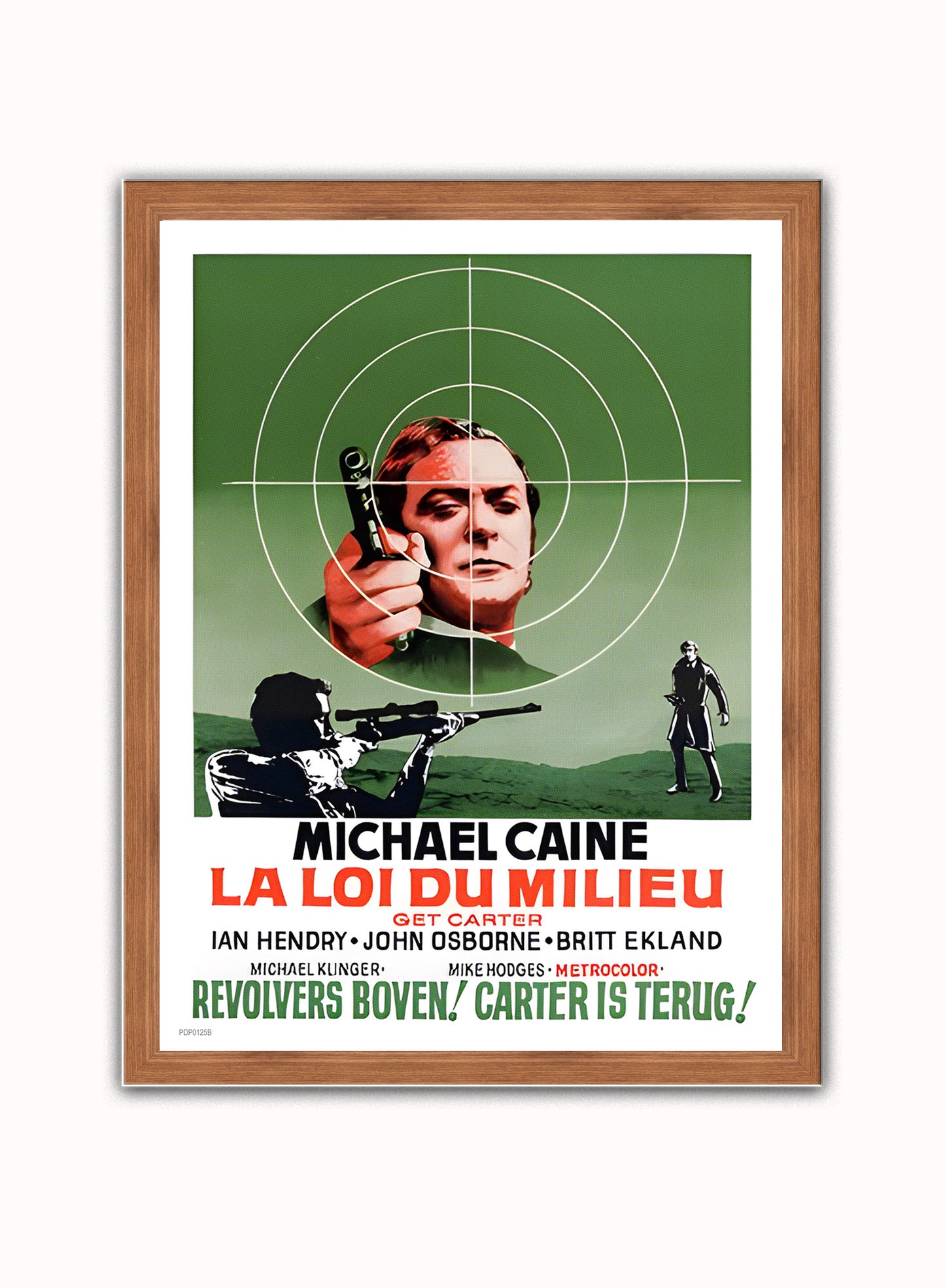 Get Carter Michael Caine Belgian Movie Film Vintage Poster Wall Art Print 30x40cm Dark Wood