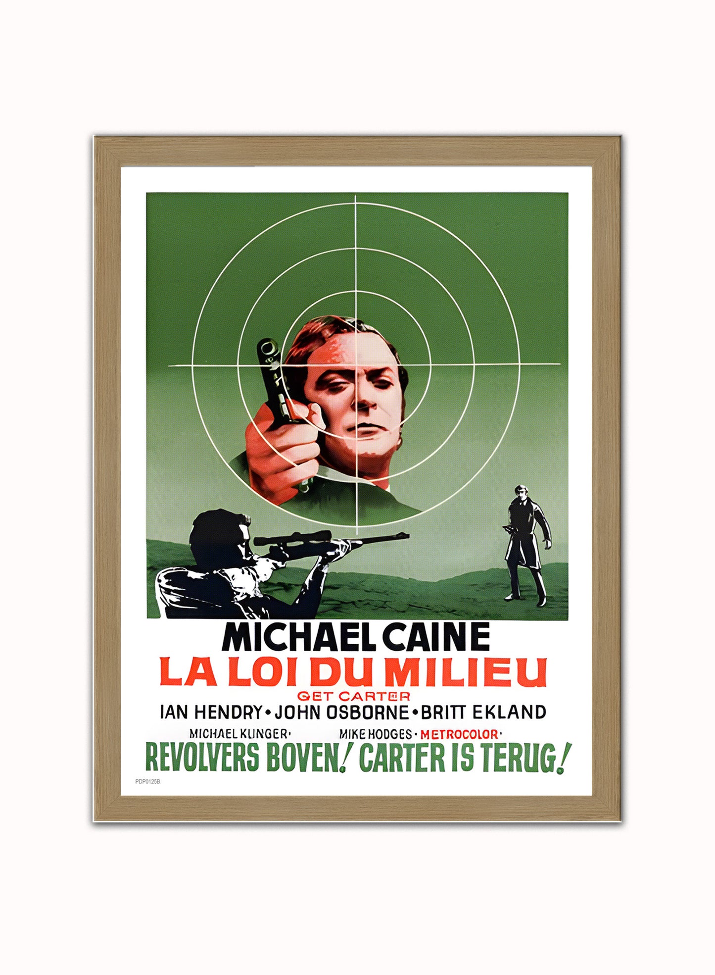 Get Carter Michael Caine Belgian Movie Film Vintage Poster Wall Art Print 30x40cm Light Wood